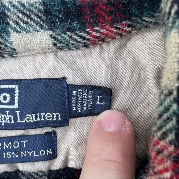 Vintage Polo Ralph Lauren Dermot Wool Plaid Button Shirt - Picture 6 of 6